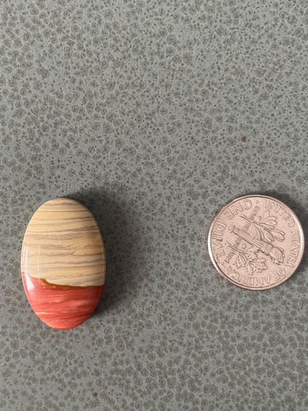 Banded Desert Jasper Red Yellow Oval Loose Cabochon